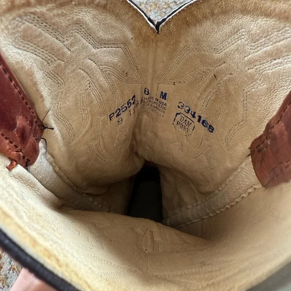 Dan Post Tan and Cream Cowboy Boots - Picture 6 of 7